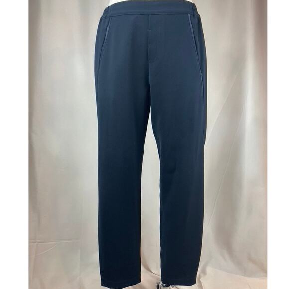 VINCE Navy Pull-on Tuxedo Crepe‎ Jogger Pants Womens (M) Pockets Comfy Designer - Picture 1 of 8